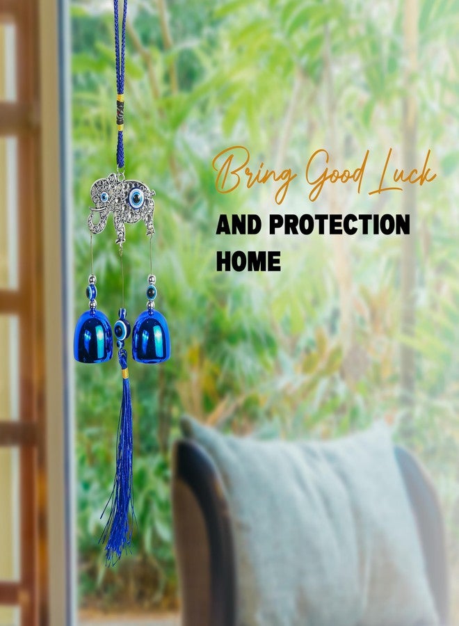 Hindcraft Evil-Wind Chimes for Living Room, 2 Bells Elephant with Evil Eye for Home Entrance, Car, Office Decor - Good Luck, Success, Prosperity, Health, and Wealth Charm, Feng Shui Items for Home - Image 3